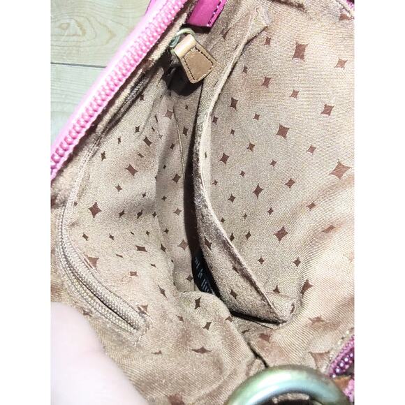 Fossil - Explorer Mini Magenta / Raspberry Pink Leather Crossbody Purse, Y2k - Picture 5 of 11